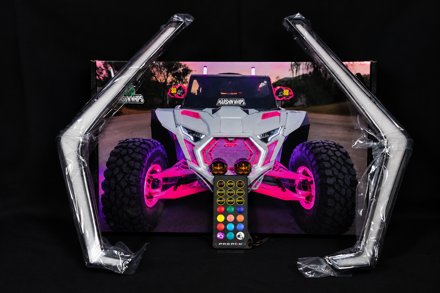 Polaris RZR Pro Series RGBW LED Chasing Fang Lights | App Control & Tu