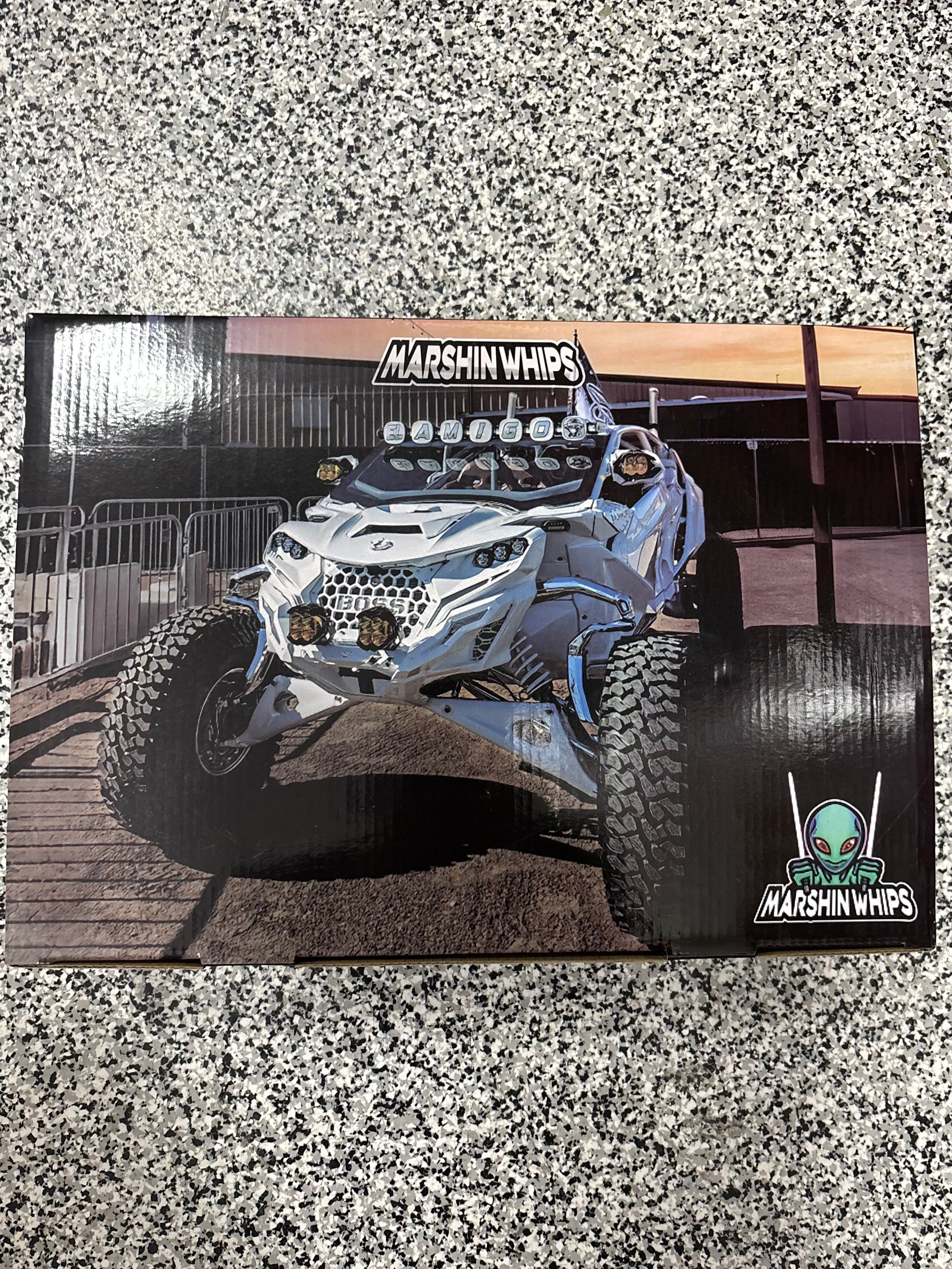 Marshin Whips Can-Am Maverick R RGBW LED Fang Lights | Bluetooth & Cha