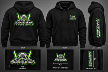 Marshin Whips Neon Encounter Black and Green Hoodie