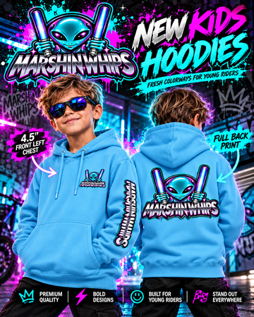 Youth Marshin Whips Blue and Teal Encounter Hoodie