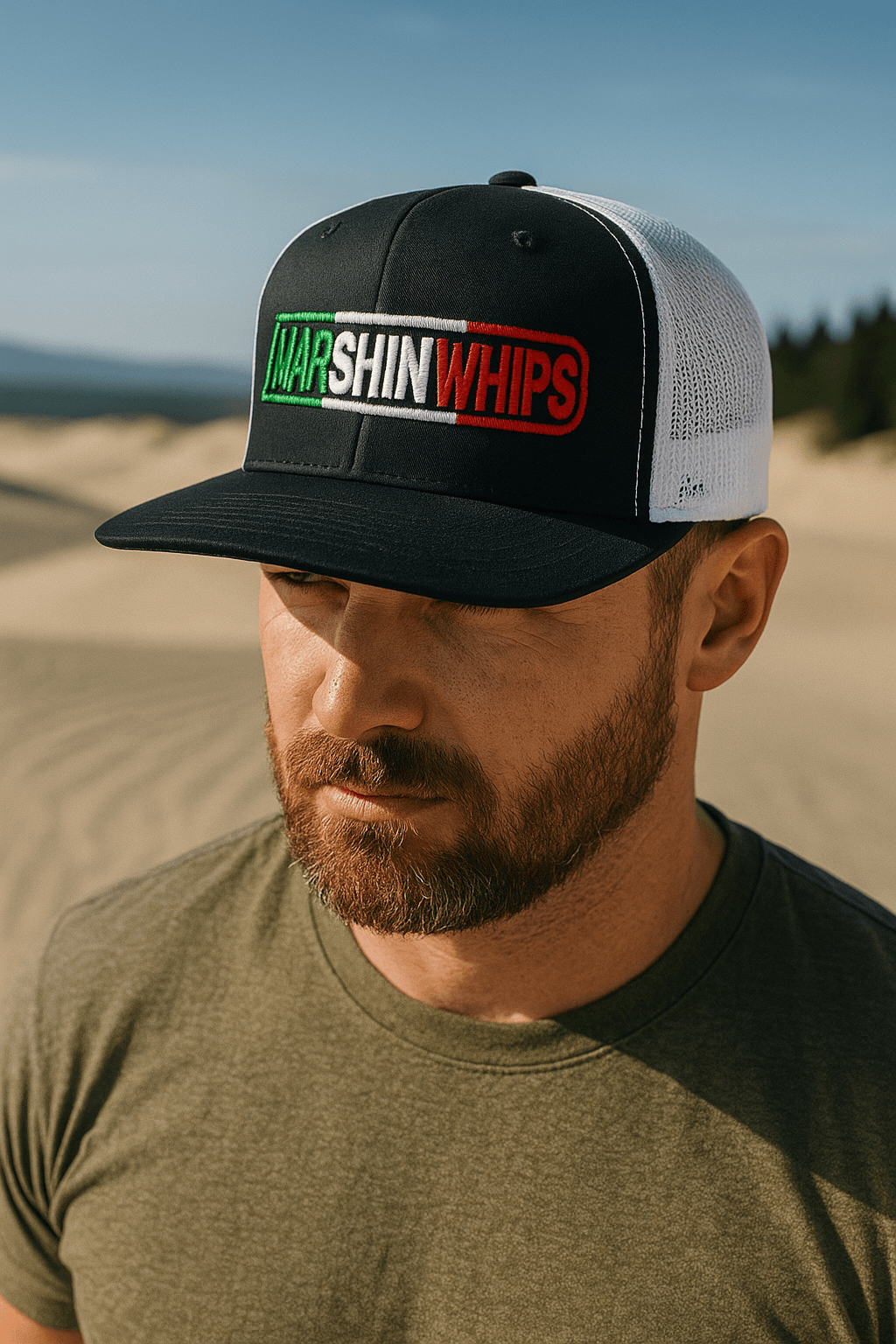 Red white green Snap Back Trucker Hat