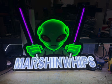 Marshin Whips Marty LED Neon Sign | Custom Shop & Garage Wall Art