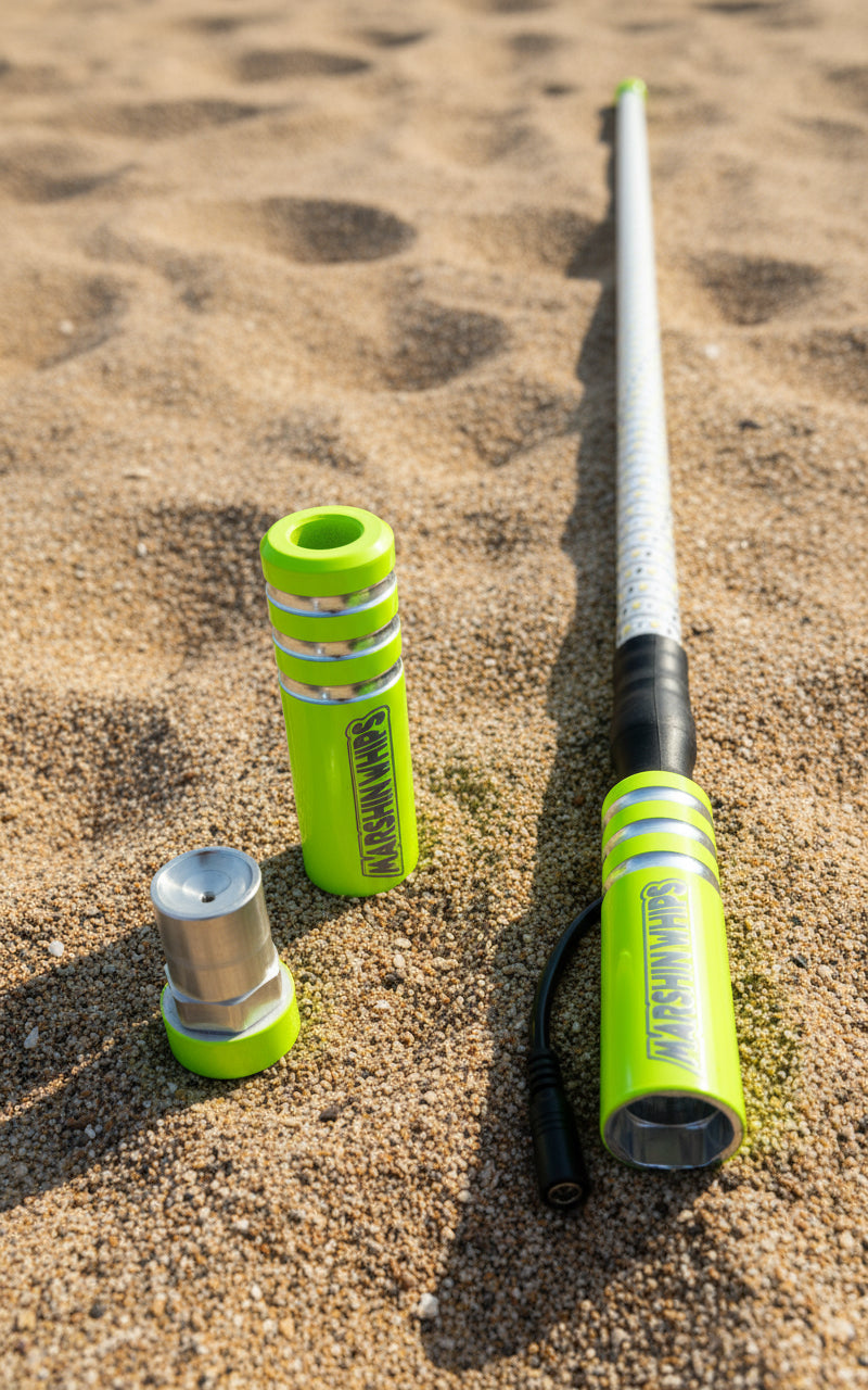 Single Marshin Whip Save Sage Green on sandy surface