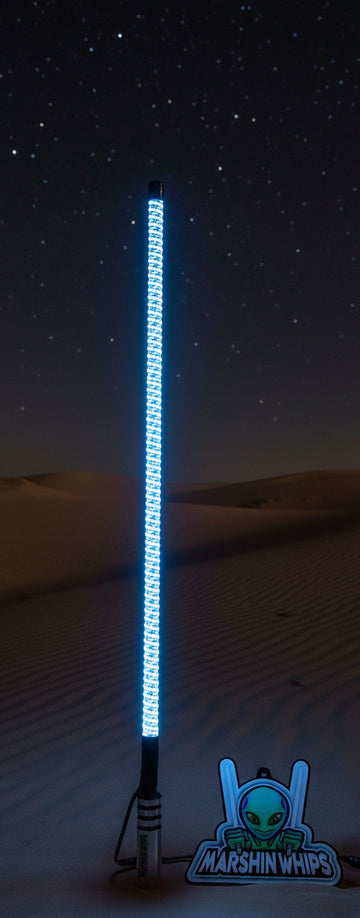 LED light stick with Marshin Wraps logo on a dunes background