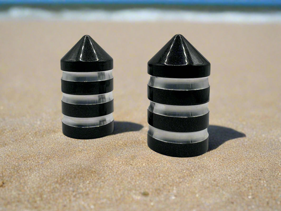 Black LED Whip Base Cap Powdercoated